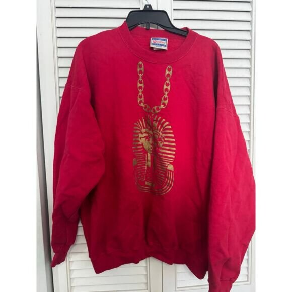 FLAUCY FITS KING TUTS Vintage Hanes XL  Crewneck Sweater Pharaoh - Picture 1 of 6